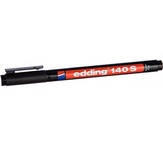 Маркер перманентный, для проект. пленок, круг. нак., 0,3 мм, черный EDDING