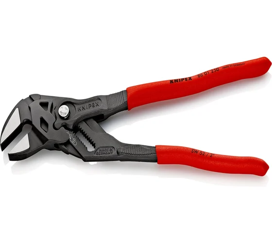 Клещи переставные-гаечный ключ KNIPEX XS зев 68 мм, длина 300 мм, фосфатированные, обливные ручки