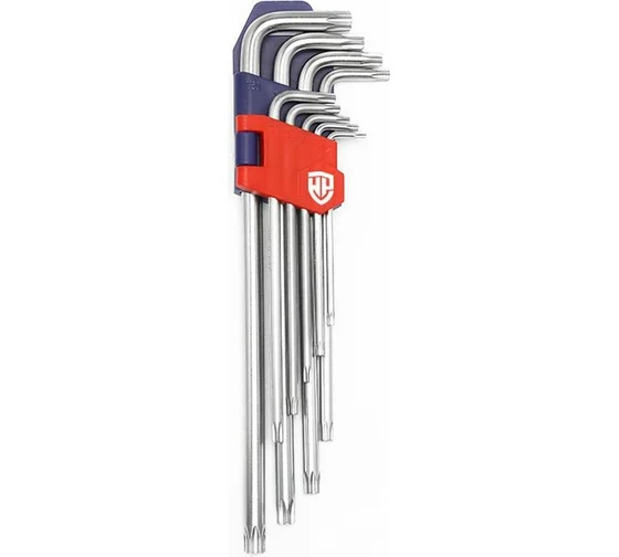 НАБОР КЛЮЧЕЙ TORX LONG 9ШТ: Т10, Т15, Т20, Т25, Т27, ТЗО, Т40, Т45, Т50 WORKPRO