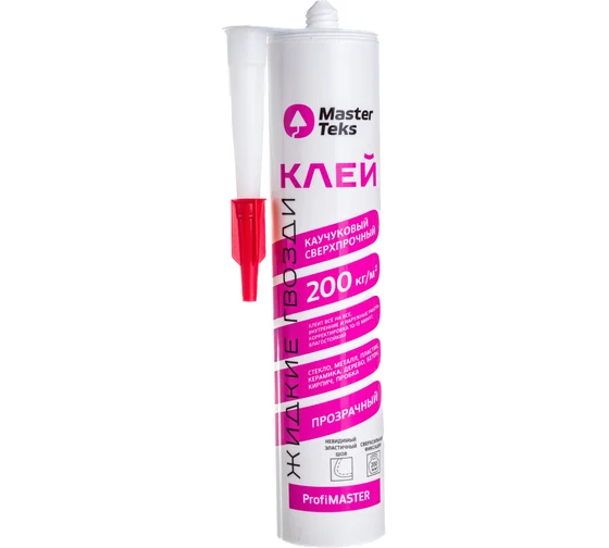 Клей кауч. жидкие гвозди 200кг/м2 сверхпрочн прозр 300 гр MASTERTEX