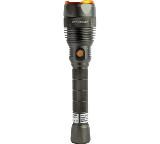 Фонарь ручной аккум. MAXPILER MPF-02 (12000-300Лм, LED COB, 4 реж, 2-12ч, 7.4В/5000мАч, фокус.света)