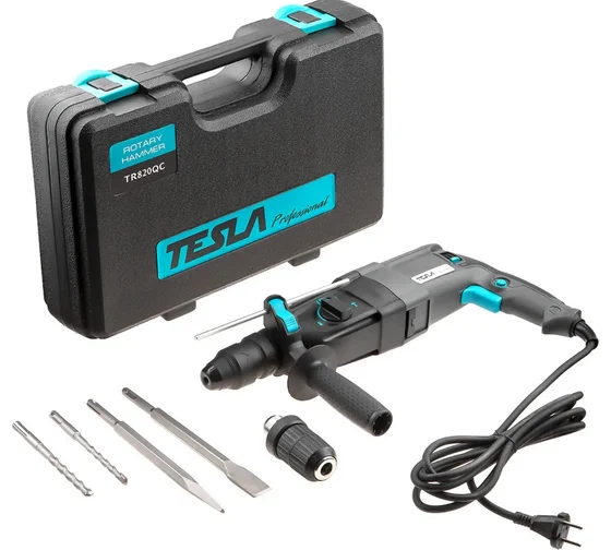 Перфоратор TESLA TR820QC 820Вт SDS+ 26 мм 0-1150об/мин 3.2Дж 3 режима кейс