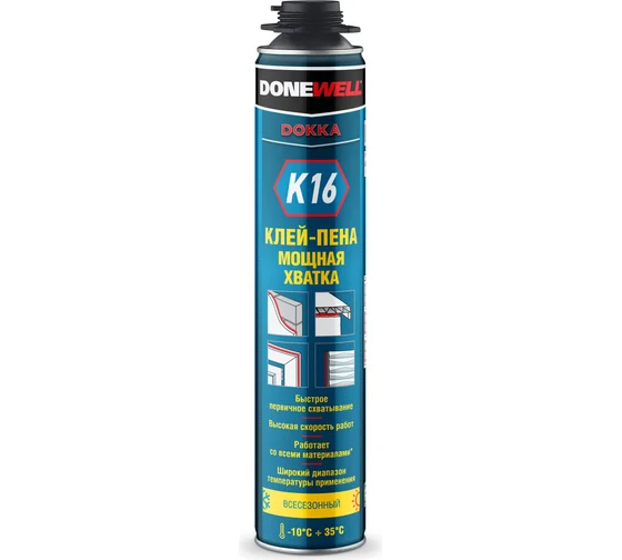 Клей-пена универсальный конструкционный всесезонный  DONEWELL "Мощная Хватка"