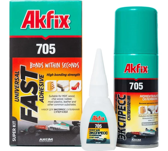 Клей AKFIX экспресс д/МДФ и дерева на 100 мл активатор +25гр циакр 705