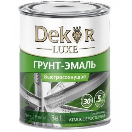 Грунт-эмаль 3 в 1 алкидная "DEKOR" графит 2,7 кг
