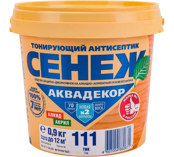 Антисептик для дерева Х2-111 (тик) -0.9 кг- СЕНЕЖ АКВАДЕКОР