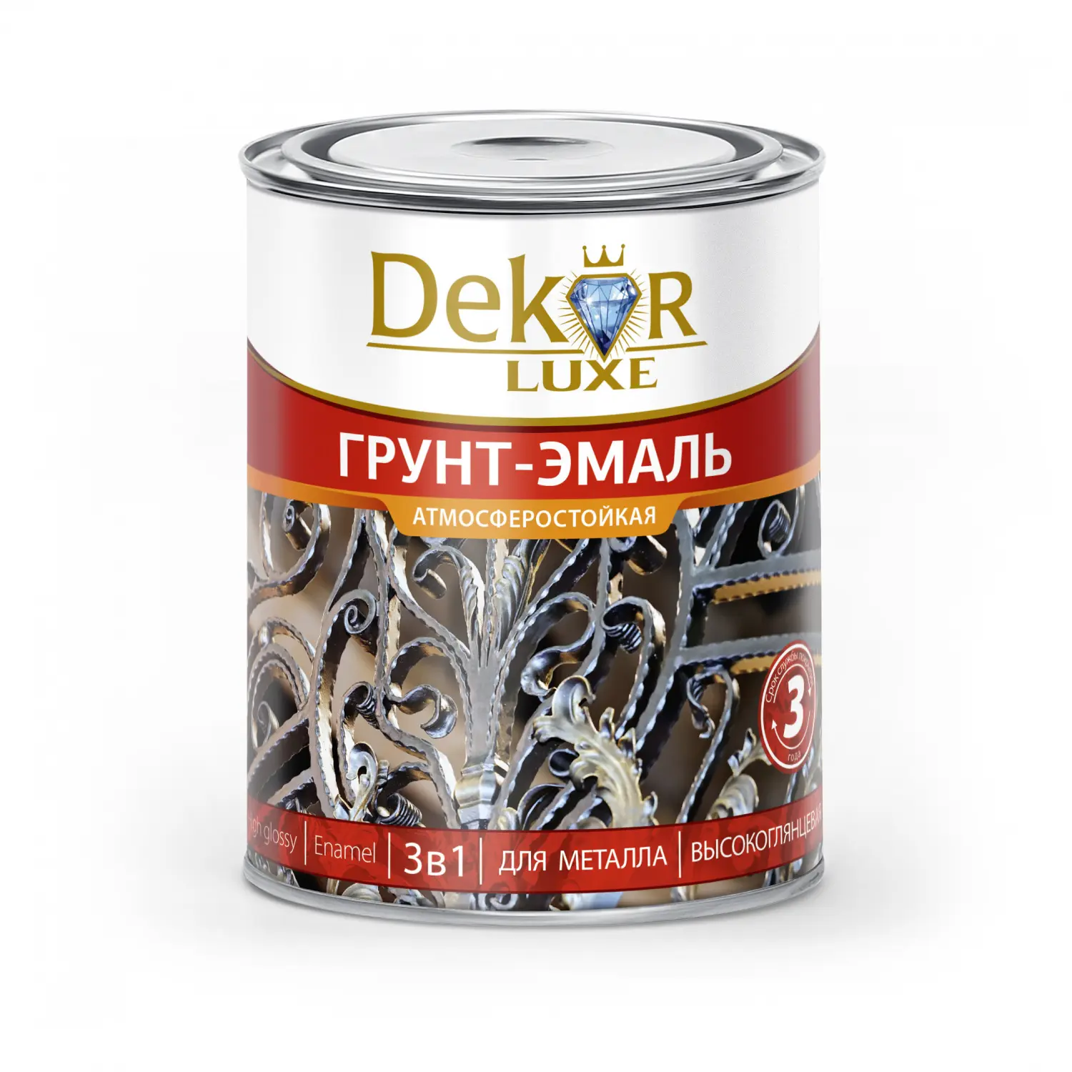 Грунт-эмаль 3 в 1 алкидная "DEKOR" шоколадная 2,7 кг