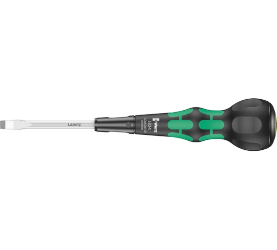 Отвертка шлицевая WERA Kraftform Ball-Grip SL1*6*100мм, шарообразная рукоятка