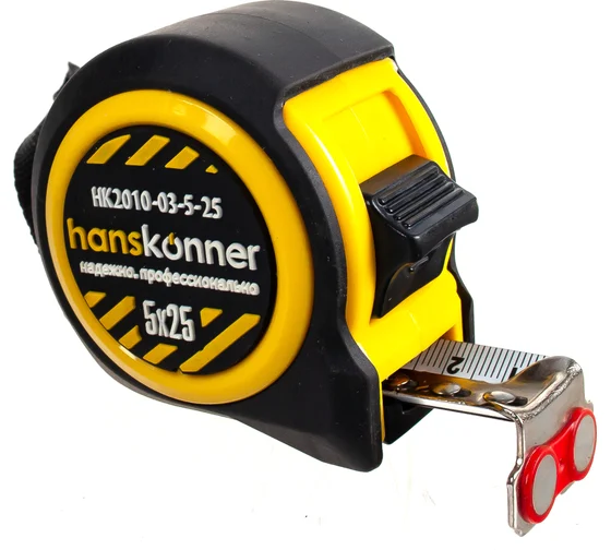 Рулетка 5м*25мм, 2 стопа HANSKONNER