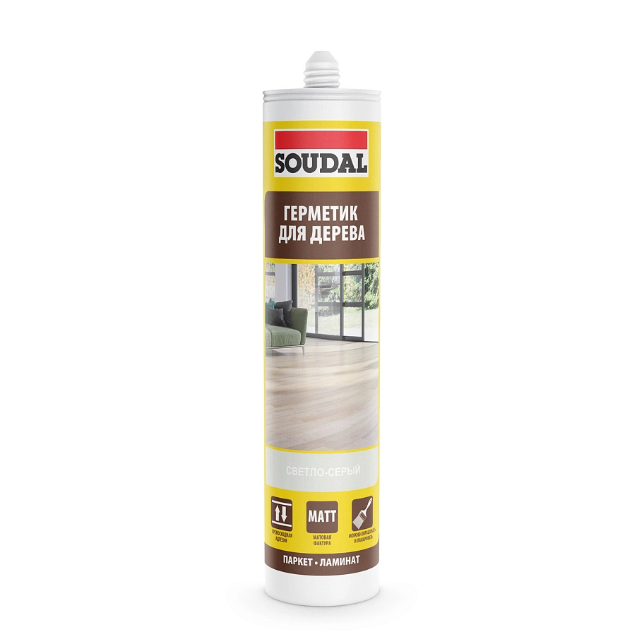 Герметик Soudal паркетный светло-серый 15*280 мл