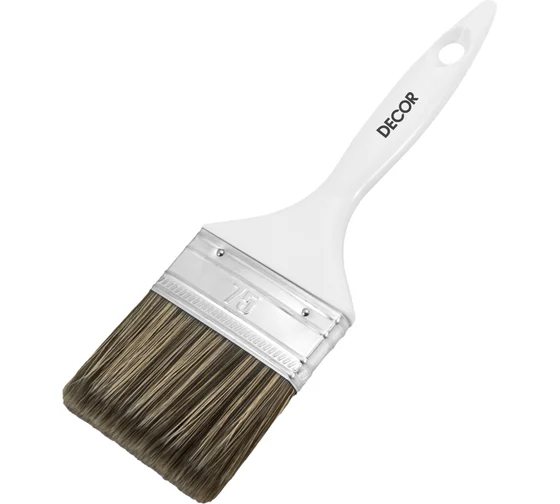 Кисть плоская DECOR PROFI для лака 2.5" 65х15мм, темная синтетическая щетина