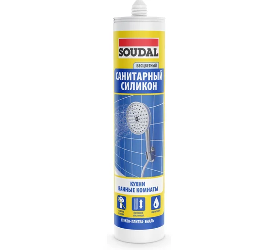 Герметик силик. санит. прозр. /280мл/ SOUDAL (15шт/уп)
