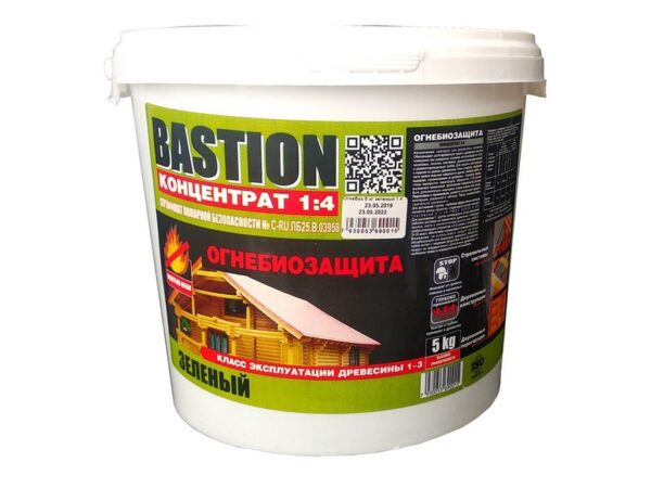 Огнебиозащита BASTION 5кг Зеленый