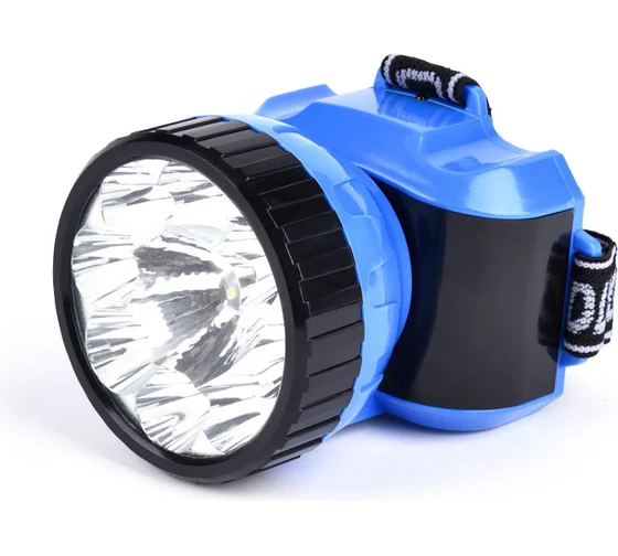 Аккумуляторный налобный фонарь 1Вт + 8 LED Smartbuy, синий (SBF-25-B)